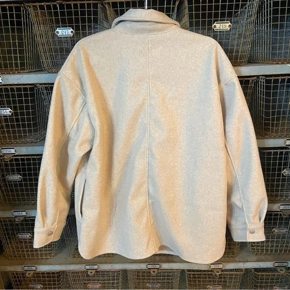 New! Free People Lola shirt jacket shacket cream tan nbnn - Picture 6 of 9